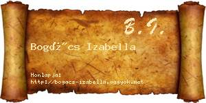 Bogács Izabella névjegykártya